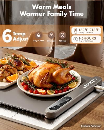 Warming Mat For Food Extra Large 36"x16" 580W Food Warming Mat Buffet Servers and Warmers,Chafing Dishes for Buffet 6 Temp 6 Hour,Roll Up Food Warmers for Parties Buffet Catering Gatherings - Image 3