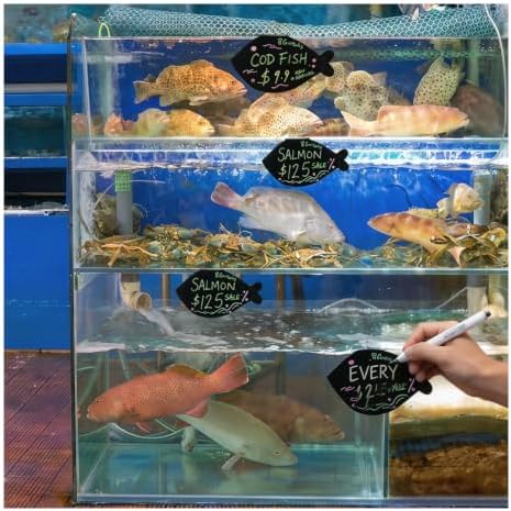 10PCS 3cm clip Fish Mini Chalkboard Signs, Reusable and Reserved Table Signs,Labels for Party Buffet, Easy to Write and Wipe Out, Catering Supplies Buffet Display，Ideal for Retail Pricing, Place Cards - Image 6
