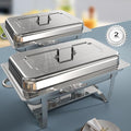 Chafing Dishes for Buffet 2 Pack, [Ultrasonic Mirror Polishing] Chafing Dish Buffet Set 9QT, [Rolled Edge Finger Protection] Buffet Servers and Warmers for Any Party, Wedding, Birthday and Hotel by VisittheTatakoii