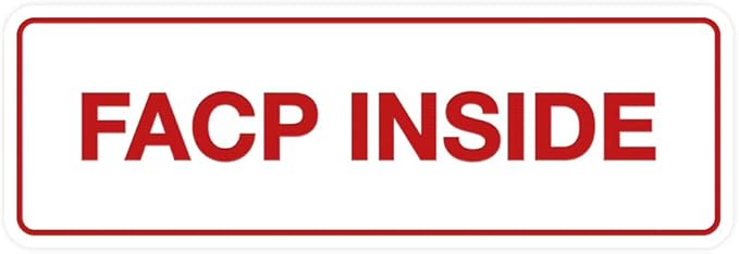 Signs ByLITA Standard FACP Inside Sign | Fire Safety Signage (White/Red) - Medium 1 Pack