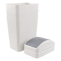 Vababa 3-Pack 4.5 Gallon Plastic Trash Can with Swing Lid, Swing-Top Waste Can, Gray