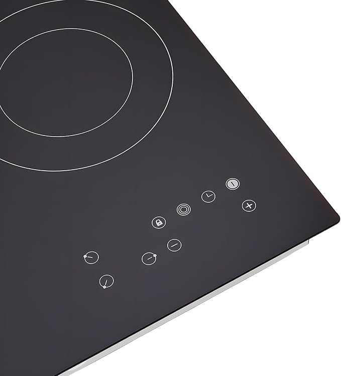 3 Burner Electric Ceramic Stove, 110V 9 Settings Cooktop LED Display Touch-Adjustable Control Stove Top for Glass Pot Stainless Steel Pot Casserole Pot Black