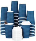 JOLLY CHEF 16oz Paper Coffee Cups with Lids & Stirrers 80 Pack by JOLLYCHEF