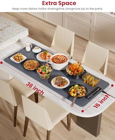 Extra Large Food Warming Mat, XXL 36"x16" Full-Surface Heating - Image 2