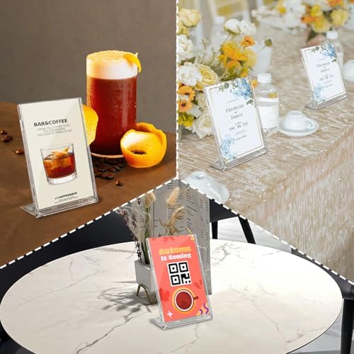 10 Pack 3x5 Inch Small Sign Holder Vertical, Double-Sided Usage with Swivel Base for Table Display, for Office, Store, Restaurant, for Number/Name/Food Label Display, Note - Image 6
