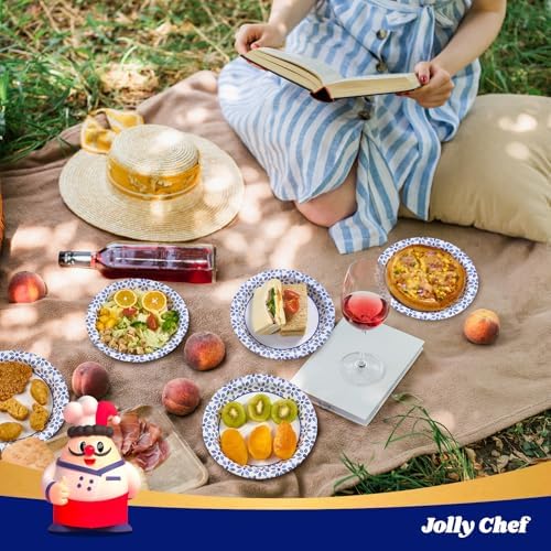 JOLLY CHEF 7 inch 150 Pack Disposable Paper Plates - Image 6