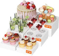 Lifewit Buffet Risers, 6 Pcs Plastic Dessert Table Display Set, White by Lifewit