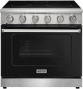KOSTCH 36 inch Professional Electric Range with 5 Heating Elements Cooktop, 6.0 Cu. Ft. Convection Oven Capacity,Electric Stove Smooth Glass Top, in Stainless Steel KOS-36RE06H (Black)