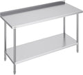 VEVOR 24 x 60 x 36 Inch Stainless Steel Work Table, Commercial Food Prep Worktable Heavy Duty Prep Worktable, Metal Work Table with Adjustable Height for Restaurant, Home and Hotel