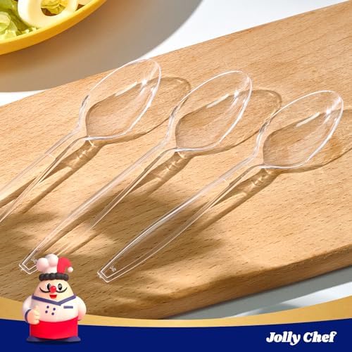 JOLLY CHEF Plastic Teaspoons 300 Count 6.54 Inch Clear Disposable Spoons - Image 6