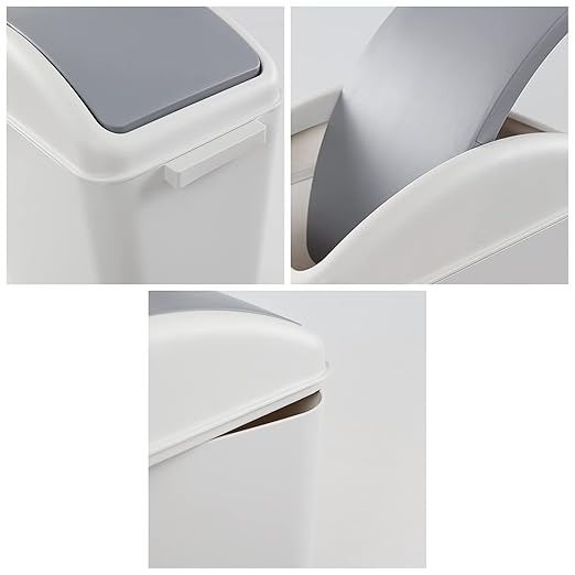 4.5 Gallon Plastic Trash Can with Swing Lid, Swing Top Garbage Can, 3 Packs