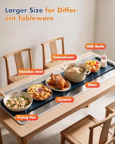 Warming Mat for Food 43x12,Heat Resistant Pad,Child Lock,600W Fast Heating - Image 4