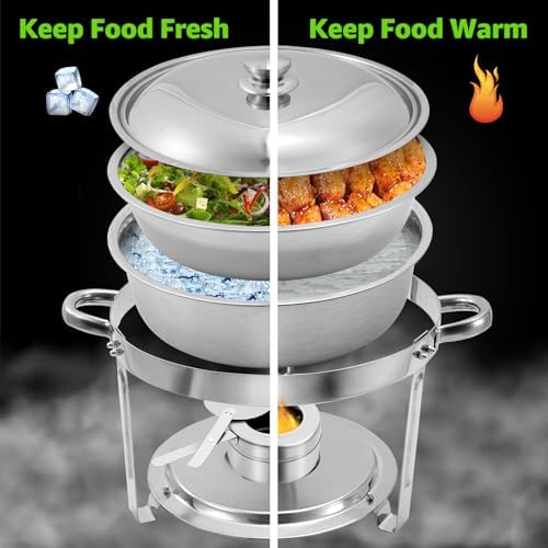 5 QT Chafing Dishes 4 PACK, Premium Stainless Steel Complete Set - Image 2