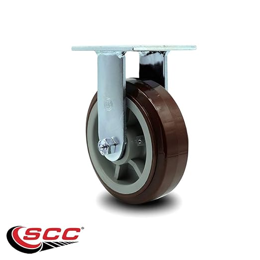 Service Caster Brand Replacement Caster for Uline Caster H-4942R - Rigid Top Plate Caster with 6 Inch Polyurethane Wheel - Heavy Duty Replacement Caster - Fits Platform, U-Boat and Panel Trucks H-6126