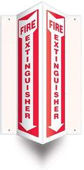 AccuformNMC Fire Extinguisher 3D Projection Sign, 12"x4" High-Impact Plastic with Pre-Drilled Mounting Holes, PSP330, American Made Safety Tags, Signs, and Labels