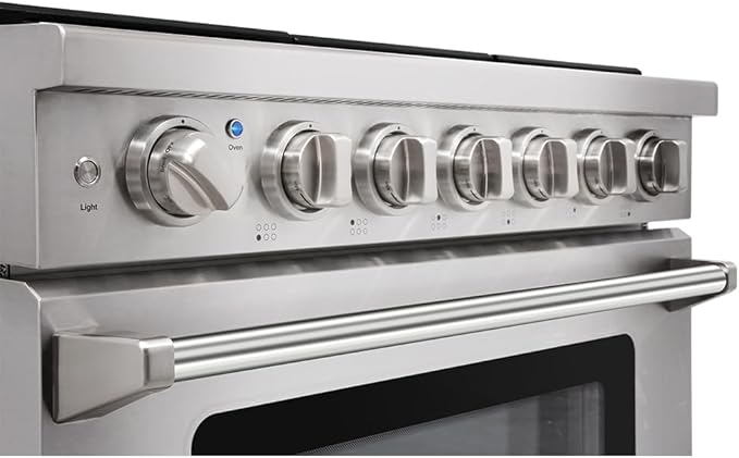 KOSTCH 36 inch Professional Freestanding Pro-Style Natural Gas Range or Liquid Propane Gas Range with 6 Burners, 6.0 cu.ft. Oven Capacity, in Stainless Steel - KOS-36RG03M (Stainless Steel)