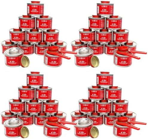 Gas One 48 Pack 6 Hour Chafing Fuel - Food Warmer for Chafing Dish Buffet Set - Reusable Liquid Safe Fuel with Wick & Lid Opener by GASONE