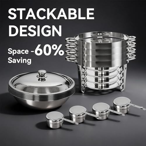 6QT Chafing Dishes for Buffet, 4 Pack Chafers & Food Warmers with Lids - Image 6