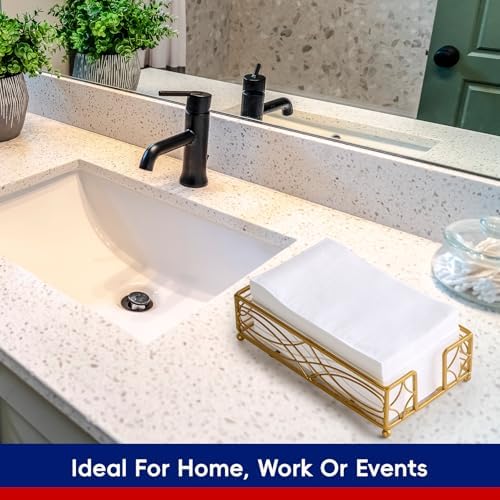 400 White Disposable 3-Ply Paper Dinner Napkins, Guest Hand Towels - Image 4