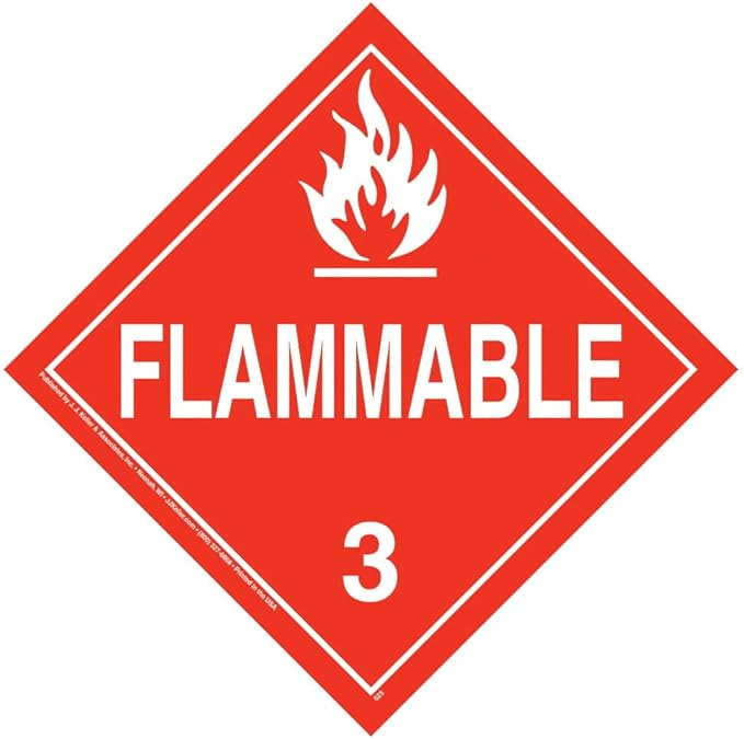 Class 3 Flammable Liquid Placard, Worded 25-pk. - 10.75" x 10.75" Polycoated Tagboard for Temporary Applications, DOT Hazmat Compliant, J. J. Keller & Associates, Inc.