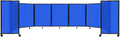 Versare Polycarbonate Room Divider 360 Portable Wall Partition | Freestanding Office Dividers | Locking Wheels | Privacy Screen Panels - 19'6" x 4' Blue Thermoplastic Polymer