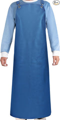 2 Pack Heavy Duty Vinyl Industrial Anti-Tear Apron, 43" x 26" Waterproof, Chemical Resistant, Blue, Unisex-Adults