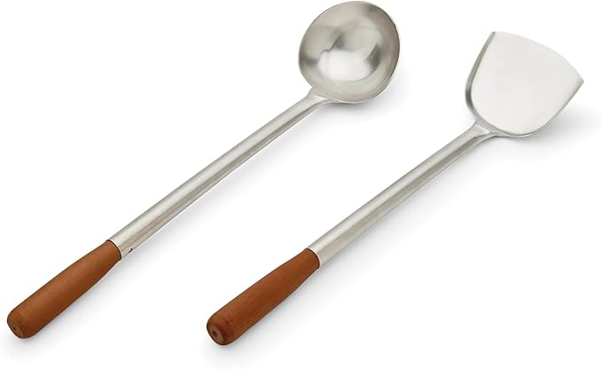 Fox Run Chuan & Hoak, Wok Spatula and Ladle Utensil Set