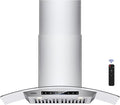 30 inch Wall Mount Range Hood 900 CFM Ducted/Ductless Convertible, Kitchen Chimney Vent Stainless Steel with Gesture Sensing & Touch Control Switch Panel, 2 Pcs Adjustable Lights
