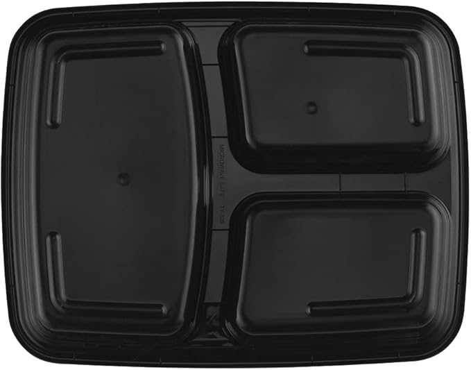 TIYA Food Containers - 48 oz Bulk 150 Pack with Lids - Plastic Compartment To-Go Boxes - Reusable, Microwavable, Dishwasher Safe - Leak-Proof for Meal Prep - BPA-Free