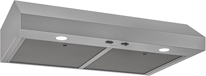 Broan-NuTone Luxury Modern 30-Inch 350 MAX Blower CFM 1.5 Sones Stainless Steel Range Hood
