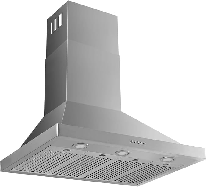 Upgraded 48 inch Wall Mount Range Hood Vent Convertible Dual Motors 1500CFM Stainless Steel for Kitchen 3 Speed Exhaust Fan ETL listed (Upgraded Dual Motors)