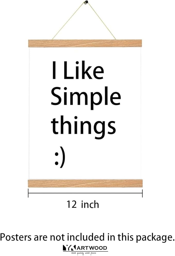 4 Pack Magnetic Poster Hanger Frame 12 inch Black- 12x16 12x18 12x20 12x24 Poster Frame for Wall Art Pictures Photos Prints Maps Diamond Art Painting