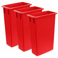 3 Pack 23 Gallon Waste Bin, Heavy-Duty Trash Can, Slim Rectangular Garbage Bin, Durable Waste Container, Recycling Bin, Plastic Wastebasket for Kitchen, Garage, Hotels, Restaurants, Office