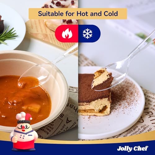 JOLLY CHEF Plastic Teaspoons 300 Count 6.54 Inch Clear Disposable Spoons - Image 3