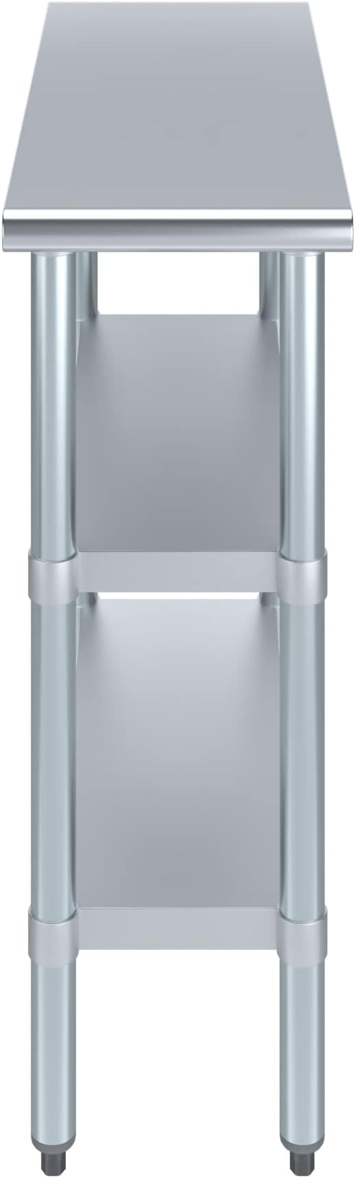 AmGood Stainless Steel Work Table with 2 Shelves | NSF | Metal Utility Table (12" Long x 30" Deep)