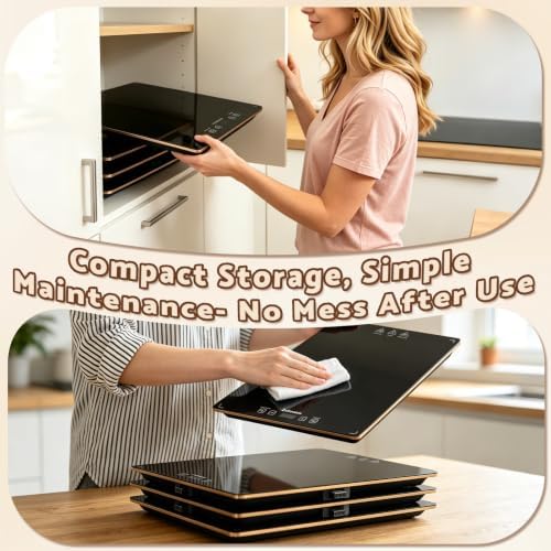 Electric Warming Tray, 42.5"x14.96" Extra Large 4-in-1 Food Warmer for with 8 Temp Settings & Timer, 4MM Tempered Glass Warming Mat, Modular Hot Plates for Buffet, Catering & Parties - Image 5