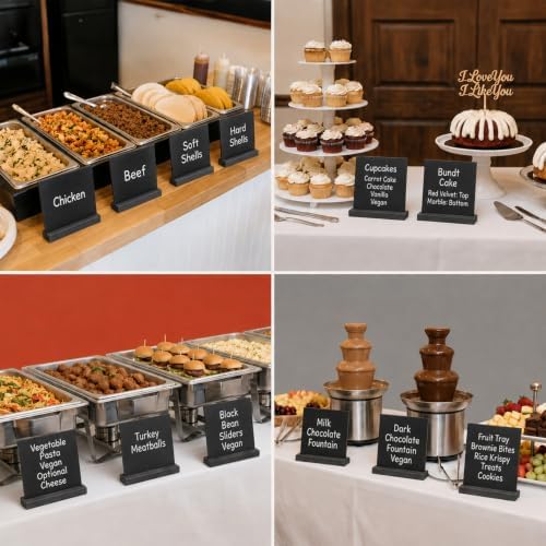 8 Pack Mini Chalkboard Signs with Clips & Chalk,6 x 5 Inch - Image 7