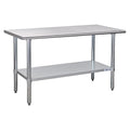 Profeeshaw Stainless Steel Prep Table 60x24 Inch NSF Commercial Work Table with Undershelf Heavy Duty Table for Kitchen Restaurant Home Hotel