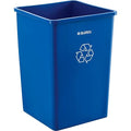 Global Industrial Square Plastic Recycling Trash Can, 35 Gallon Capacity, Indoor/Outdoor Rated, 19-1/2"W x 19-1/2"D x 27-4/5"H, Utility Recycling Can, No Lid, Blue