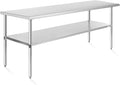 KUTLER Stainless Steel Table 30 x 60 Inches, NSF Heavy Duty Commercial Kitchen Prep and Work Table with Undershelf for Restaurant, Hotel, Home