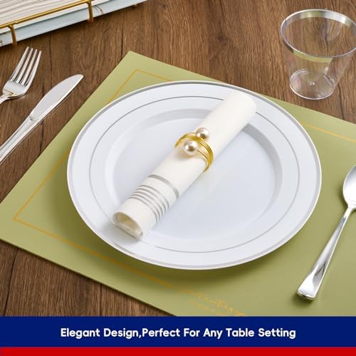 200 Paper Napkins Disposable Guest Towels, 3 ply Silver Dinner Napkins - Image 4