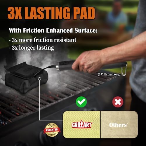 GRILLART SteamWizards Grill Brush Bristle Free Outdoor 17” No-Wire Cleaning - Image 6