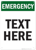 Custom Emergency Sign, OSHA Sign, 10x14 Inches, Rust Free .040 Aluminum, Fade Resistant, Made in USA by My Sign Center