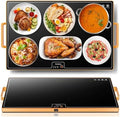 Warming Mat for Food,XL 24"x16",Tempered Glass Electric Warming Tray, Black by Hudetex