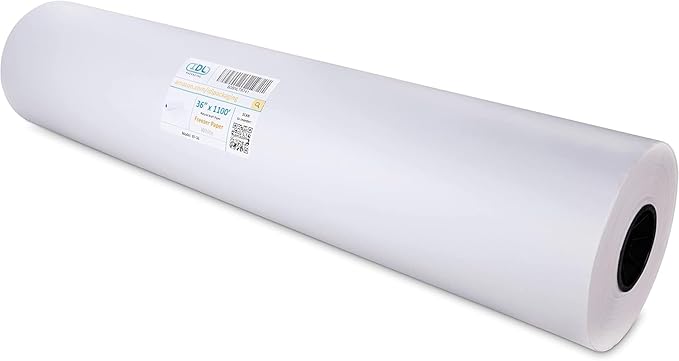 Freezer Paper Roll 36" x 13200" (1100 feet) - USA-made Large White Paper for Freezing Food, Meat & Fish - Freezer Material with Special Coating-Strong Barrier Against Air and Moisture by IDL Packaging