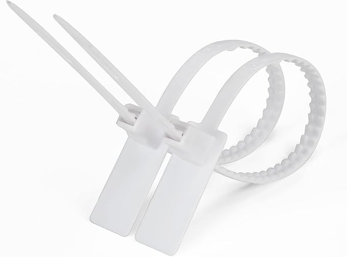 Heavy Duty Plastic Security Seal - Self Locking Tamper Evident Shipping Tags, Numbered Pull Tight Securing Straps for Truck Trailer, Length 337 mm 13.2" (White 1000 PCS)