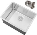 23 in. x 18 in. x 10 in. 16-Gauge Stainless Steel Undermount Single Bowl Kitchen Sink with Strainer