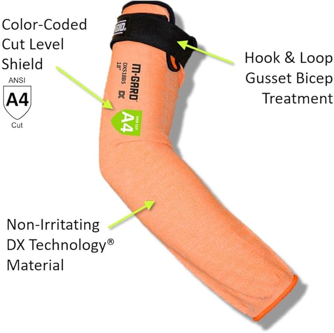 MAGID DXS18BS M-GARD Heat Transfer-DX Technology Cut-Resistant Safety Sleeve - 18" (1 Pair)