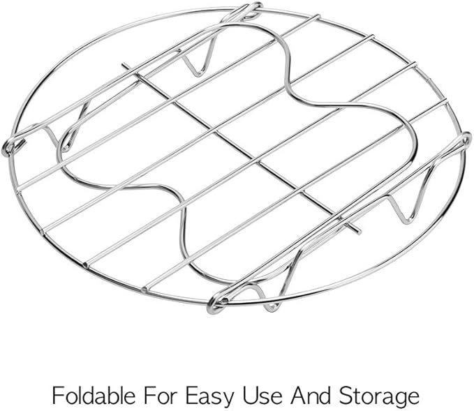 Steamer Rack Trivet with Handles Compatible with Instant Pot Accessories 6 Qt 8 Quart, Pressure Cooker Trivet Wire Steam Rack, Great for Lifting out Whatever Delicious Meats & Veggies You Cook
