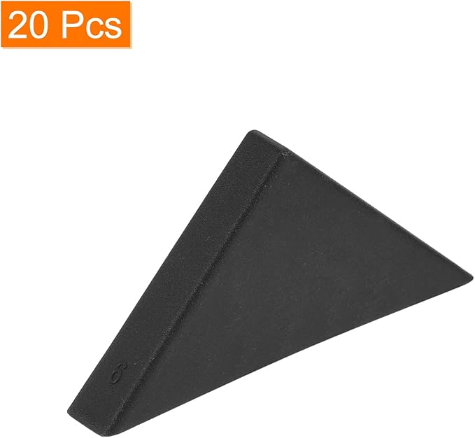 uxcell 20Pcs Plastic Corner Protectors 6x50mm Right Angle Shape Glass Corner Guards Cushion for Corner Protection of Glass, Mirror, Tile, Black
